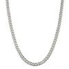 Black Bow Jewelry Men's 7mm, Sterling Silver Solid Pave Curb Chain Necklace - 3 of 4
