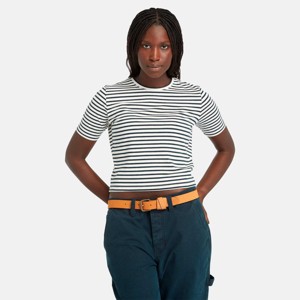 Timberland Women's Striped Cropped Short Sleeve T-Shirt - 1 of 4