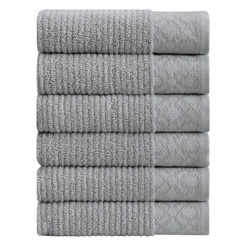 Market & Place Turkish Cotton Luxury 6-Piece Bath Towel Set Dark Grey