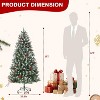 Acekool Snow Flocked Artificial Tree, Full Branch Tips, Red Berries, Hinged Branches, Easy Setup, Realistic Winter Holiday Decor - 3 of 4