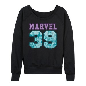 Women's - Marvel - Spring Colors Lightweight French Terry Wide Neck Long Sleeve Shirt - 1 of 4