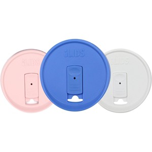 iLIDS 3pk Pastel Wide Mouth Drink Lid - Periwinkle/White/Pale Pink: Dishwasher-Safe, Cold Beverage Accessory - 1 of 4