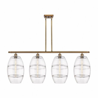 Vaz - 4 Light Stem Hung Island In Industrial Style-19 Inches Tall and 48.25 Inches Wide