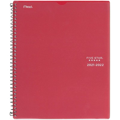 2021-22 Customizable Academic Weekly/Monthly Planner 11" x 8.5" Red - Five Star