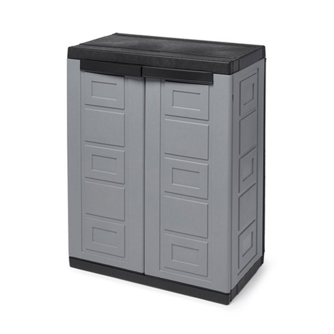 Contico 2 Shelf Plastic Garage Home Storage Organizer Base Utility