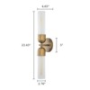 LLHZSY 2-Lights Glass Wall Sconce Light, 23 2/5" Bathroom Vanity Light Fixture-Gold, E26 - 4 of 4