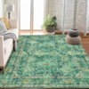Vintage Oriental Rhombus Printed Rug- Retro Distressed Tone ,Low-Pile,Washable,Non-Slip,Rugs for Living Room,Bedroom, Kitchen - 4 of 4