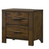 Gulches Dark Oak Color Nightstand 25 Inches High 2 Drawers Leg Design - 3 of 4