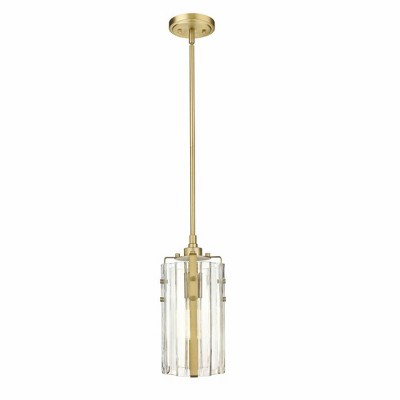 Transitional 5.5'' Polished Nickel Mini Pendant with Clear Glass Shade