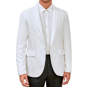 Men's Casual Blazer Sport Coat Slim Fit One Button Suit Lightweight Sport Jacket - 1 of 4