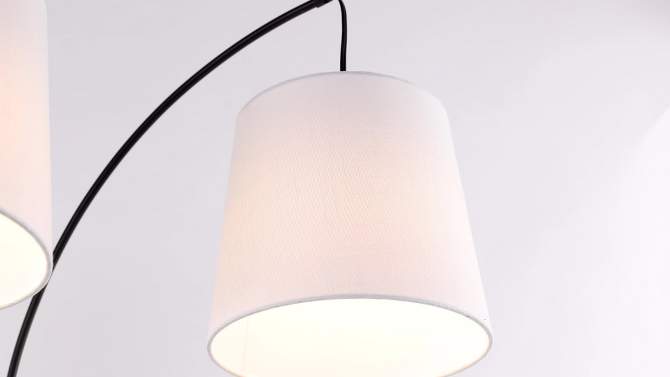 72.5&#34; 3-Light Sylva Mid-Century Modern Head-Adjustable Iron LED Arc Floor Lamp Black (Includes LED Light Bulb) - JONATHAN Y, 2 of 14, play video