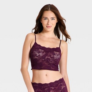 Women's Lace Cropped Cami - Wild Fable™ Purple XL : Target