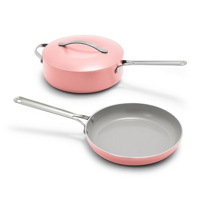 GreenPan Nova 3pc 10" Ceramic Nonstick Aluminum Fry Pan Set with Lid