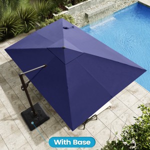 Crestlive Products 9x11.5FT Cantilever Umbrella UV30+ Outdoor 360 Degree Rotation Offset Umbrella 6 Heights Adjustable with Base - 1 of 4
