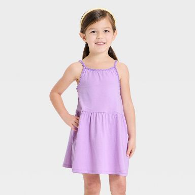 Toddler Girls' Solid Knit Dress - Cat & Jack Purple 2T : Target