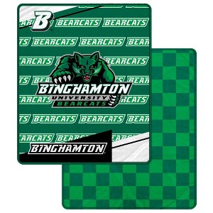 NCAA Binghamton Bearcats Diagonal Ghost Checker Double Sided Blanket - 1 of 3