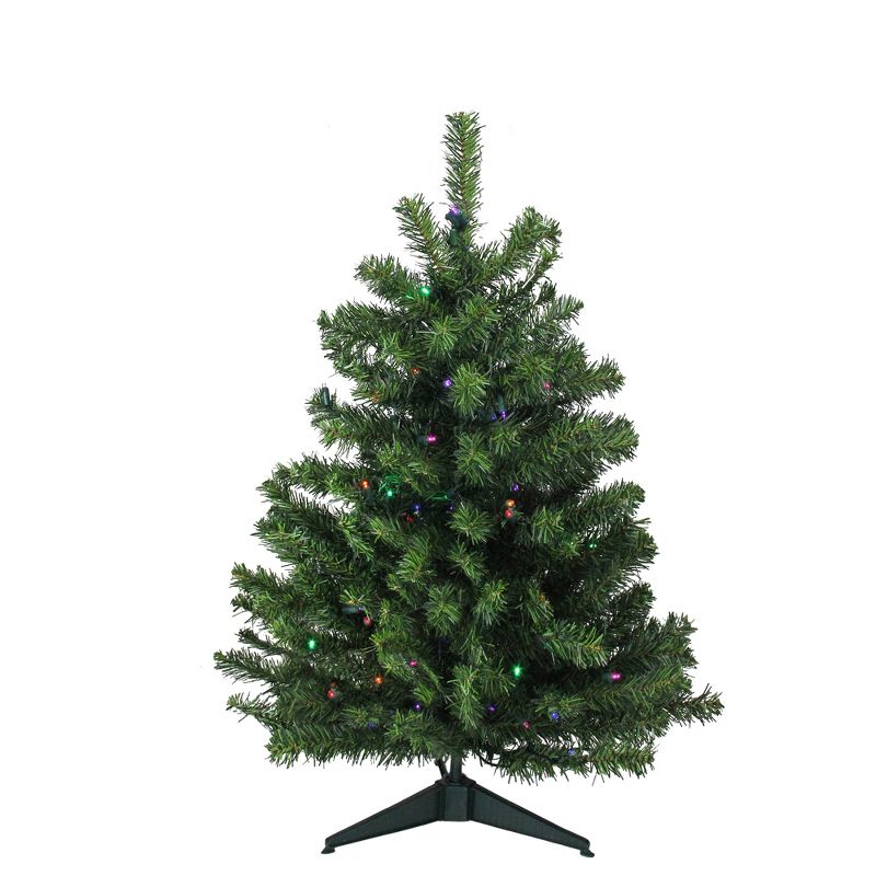 Northlight 3' Prelit Artificial Christmas Tree Canadian Pine - Multicolor LED Lights, 1 of 5