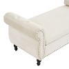 NicBex 51.25 Inch Storage Ottoman Bench Modern Velvet Bench with 1 Pillow, Arms and Wooden Frame for Living Room, Bedroom, Load 250 lb - 3 of 4