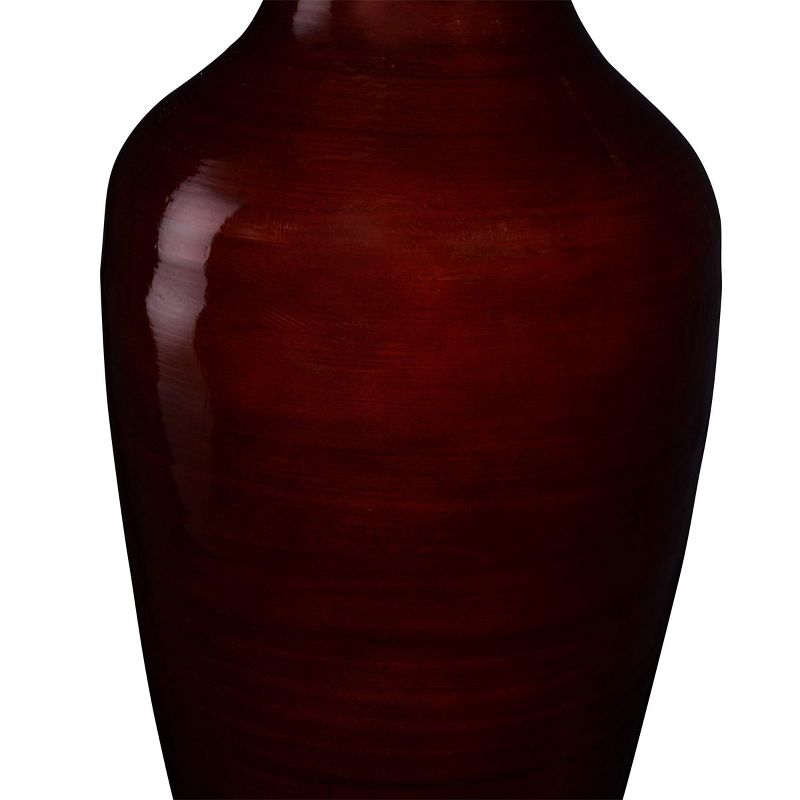 Villacera Handcrafted 18” Tall Brown Bamboo Vase | Decorative Jar Vase for Silk Plants, Flowers, Filler Decor | Sustainable Bamboo, 5 of 8