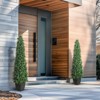 Artificial Boxwood Trees Set of 2, UV Resistant Faux Topiary Plants for Outdoor Indoor Use, Potted Fake Shrubs for Front Porch Garden Office - 2 of 4