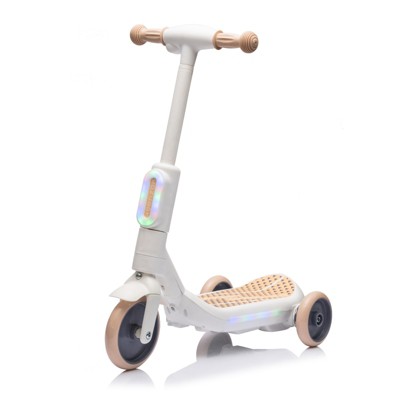 VisioGear 2 in1 Kids Ride On Three-Wheel Balance Scooter, Toy for Kids, Wider Pedal for Kids 3-6, White, 24.8"*12.2"*27.2"