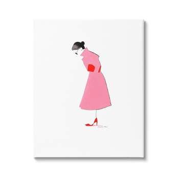 Stupell Industries Pink Contemporary Girl Canvas Wall Art