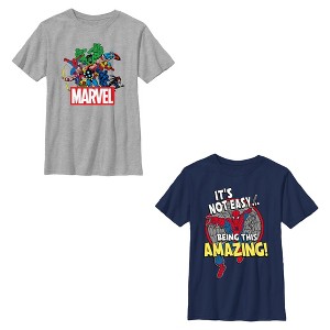 Boys Marvel Not Easy Being This Amazing Team T Shirt - 1 of 4