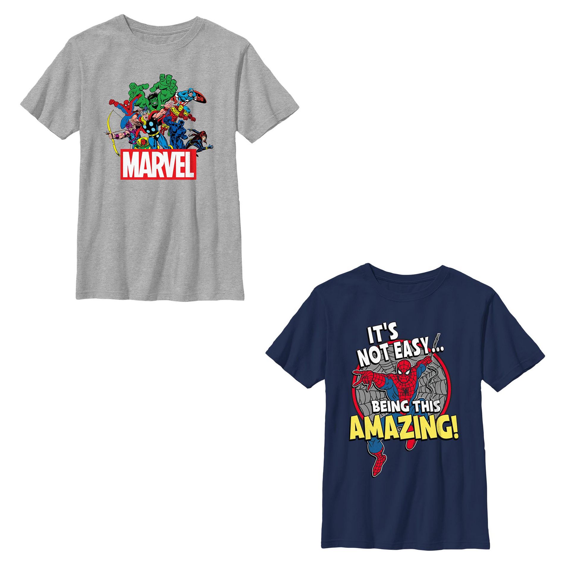 Boys Marvel Not Easy Being This Amazing Team T Shirt - Multi-Color - X Small