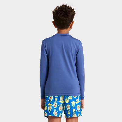 Cat & Jack Boys' Long Sleeve Rash Guard Top - Cat & Jack™ White L — фото 2