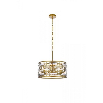 Elegant Lighting Kennedy 16.5 inch pendant in brass