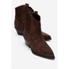 Elia - Brown Suede Leather Western Boot (Women) brown suede 6 Forever & Always Shoes US - 2 of 4