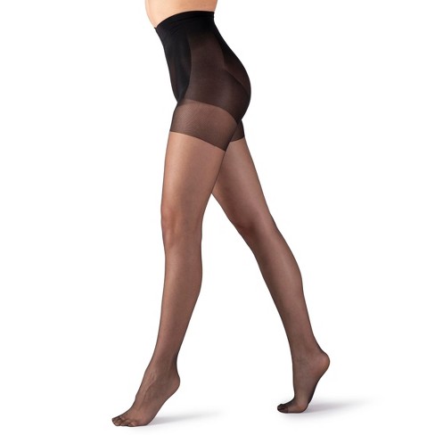 LECHERY Women's Matte Silky Ultra X Shape 15 Denier Tights (1 Pair) - L/Xl,  Black