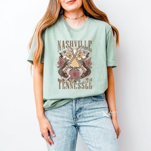Simply Sage Market Nashville Retro Flowers Short Sleeve Tee - 1 of 4