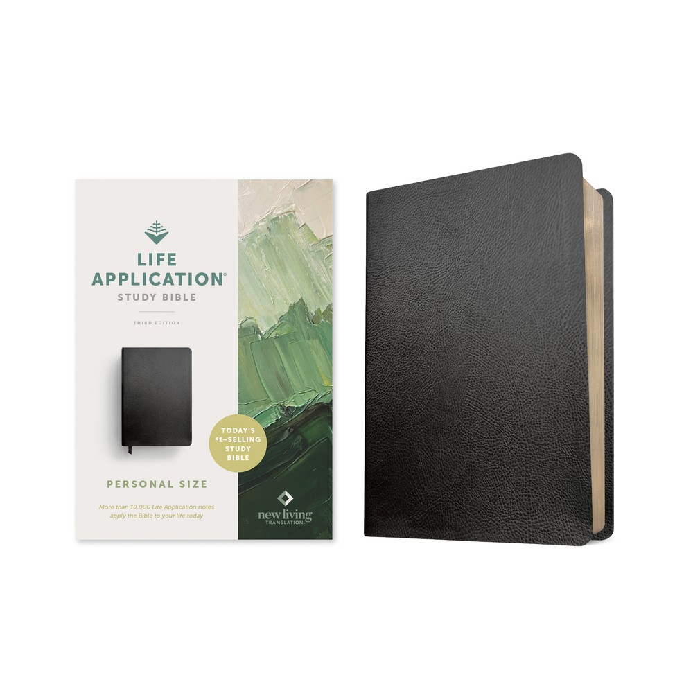 NLT Life Application Study Bible, Third Edition, Personal Size (Bonded Leather, Black, Red Letter) - by New Living Translation (Leather Bound)