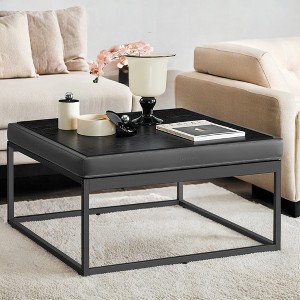 Ottoman Bench, Large Ottoman, Ottoman Coffee Table, Leather Footstool, Reversible Top, Padded Seat, Max. Load 660 lb - 1 of 4