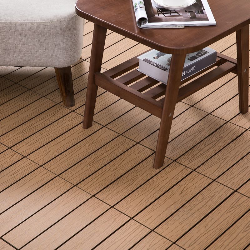 Outsunny 12" x 12" WPC Interlocking Composite Deck Tile 11 Pack for the Patio or Porch for a New Classic Look, 2 of 9