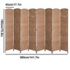 Gulches 8-Panel Brown Folding Partition, Freestanding Room Divider - 3 of 4