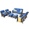 Ovios Orlando 7pc Gray Wicker Outdoor Patio Furniture Conversation Sofa Set with Cushions - 2 of 4