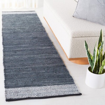 Elegant Gray and Silver Handmade Leather Accent Rug, 2' x 3'