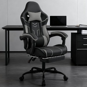 KWPZQEB Gaming Chair, Video Game Chair with Lumbar Support, Headrest and Footrest, Height Adjustable Ergonomic Computer Gaming Chair for Home Office - 1 of 4