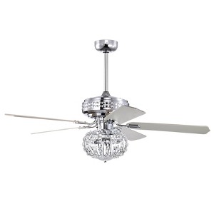 Warehouse Of Tiffany Ailani 52" Chrome Polished Finish Crystal-Diamond Glam Style Fan with Remote Control - 1 of 3
