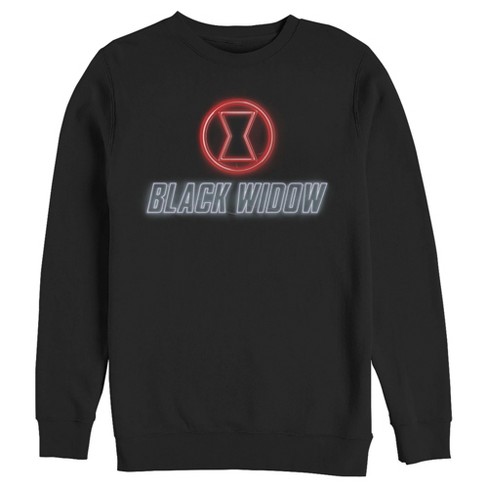 Men's Marvel Black Widow Neon Hourglass Sweatshirt - Black - Medium ...