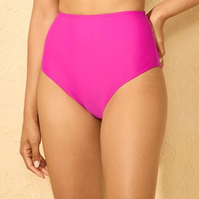 Women's High Waist Medium Coverage Bikini Bottom - Shade & Shore™ Pink