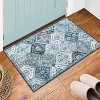 Washable  Area Rug, Non-Slip TPR Backing, Stain Resistant, Vintage Floral Design, Foldable Low Pile Accent Carpet for Living Room & Bedroom - 3 of 4