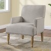 Comfort Pointe Anna Arm Chair Beige: Upholstered with Nailhead Trim, Wood Legs, Foam Fill - 2 of 4