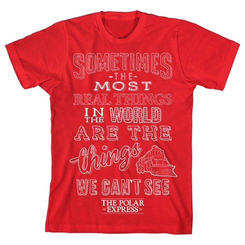 Polar Express The Things We Can't See Boy's Red T-shirt-Small