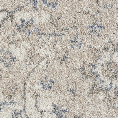 Ivory and Sand Synthetic Persian Runner Rug, 2'2" x 7'6"