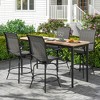 Tangkula Outdoor Swivel Bar Stool Set of 4 w/Breathable Fabric and Heavy Duty Metal Frame - 2 of 4
