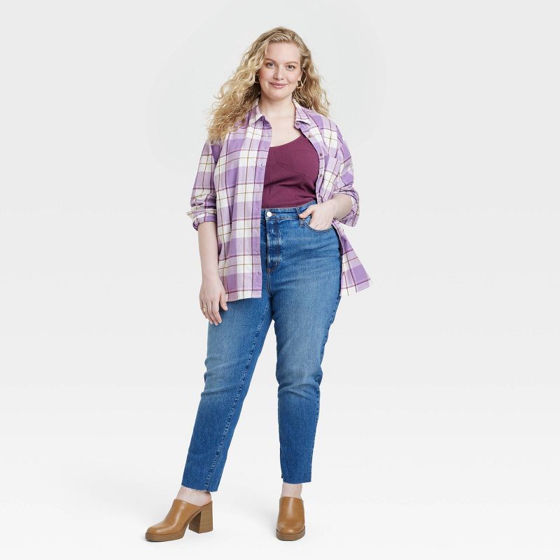 Women's Long Sleeve Flannel Button-Down Shirt - Universal Thread™, 4 of 11