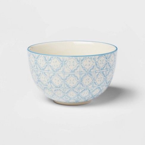 9oz 2pk Stoneware Floral Mini Bowls Blue - Threshold™ - image 1 of 3
